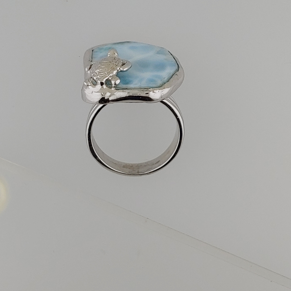 Sterling Silver Larimar One of a Kind Ring - Picture 2 of 4